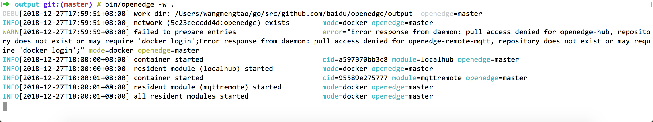 OpenEdge成功加载Hub、Remote