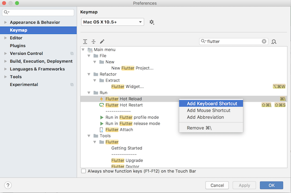 IntelliJ settings keymap