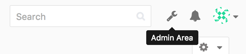 GitLab 主栏的 ``Admin area'' 图标。